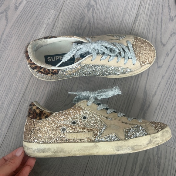 Golden Goose Shoes - Golden Goose Superstar glitter leather sneakers Size 7